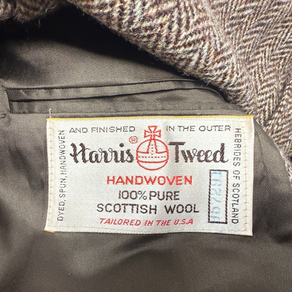 Vintage Harris Tweed Suit Coat Mens Blazer Size 44R Handwoven Pure Scottish Wool - Picture 5 of 6